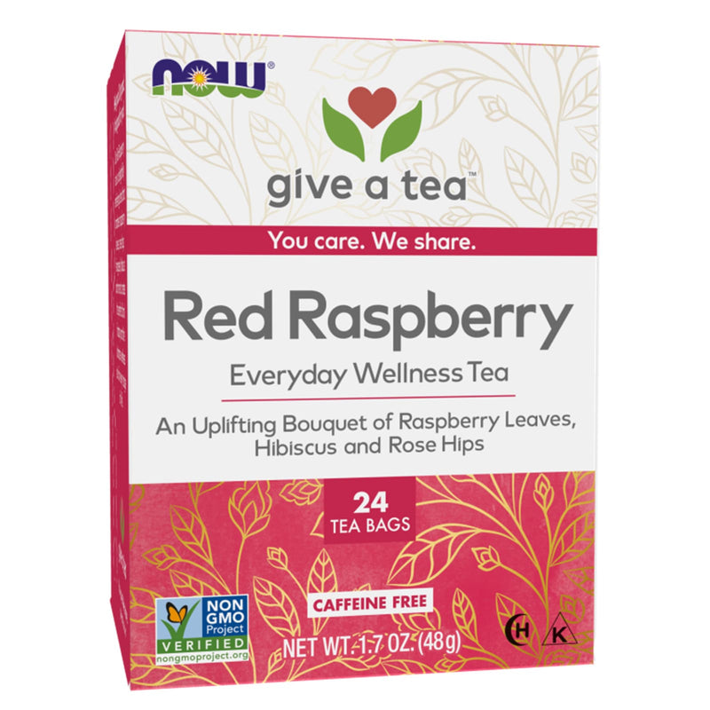 NOW Foods, Women's Righteous Raspberry Tea, 라즈베리 잎 및 히비스커스 및 로즈힙 함유, 무카페인, No-Staples, 프리미엄 무표백 티백, 24개