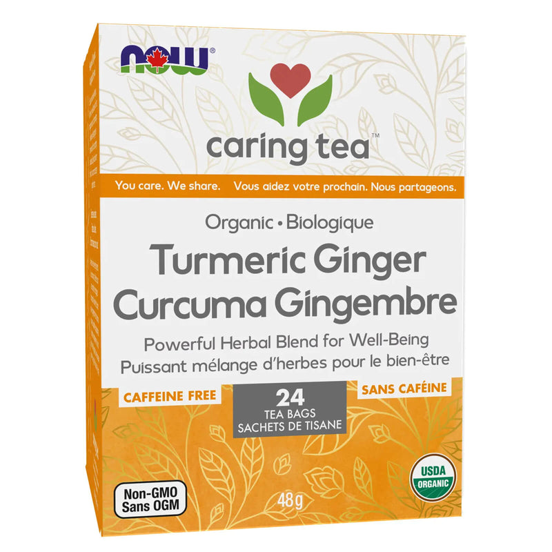 NOW Foods Organic Turmeric Ginger Tea 24 Tea Bags - DailyVita