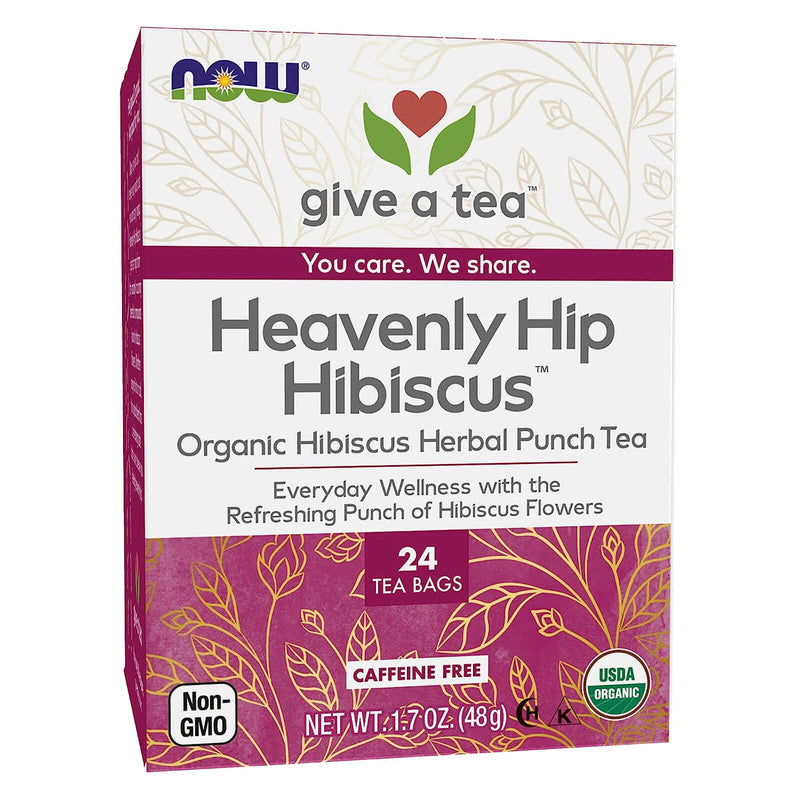 NOW Foods Heavenly Hip Hibiscus Tea - 24 Tea Bags - DailyVita