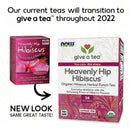 NOW Foods Heavenly Hip Hibiscus Tea - 24 Tea Bags - DailyVita