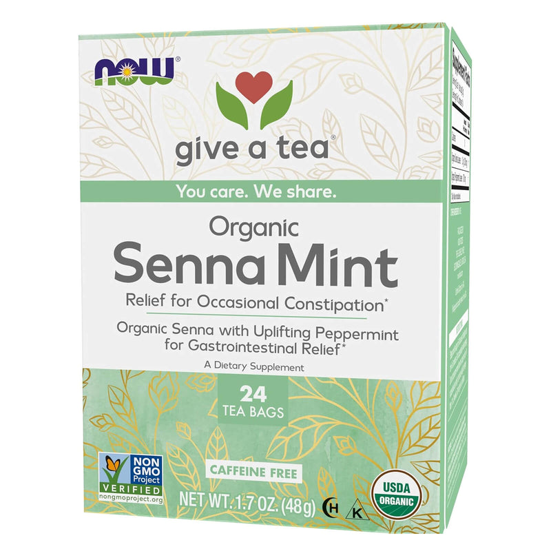 NOW Foods Senna Mint Tea Organic 24 Tea Bags