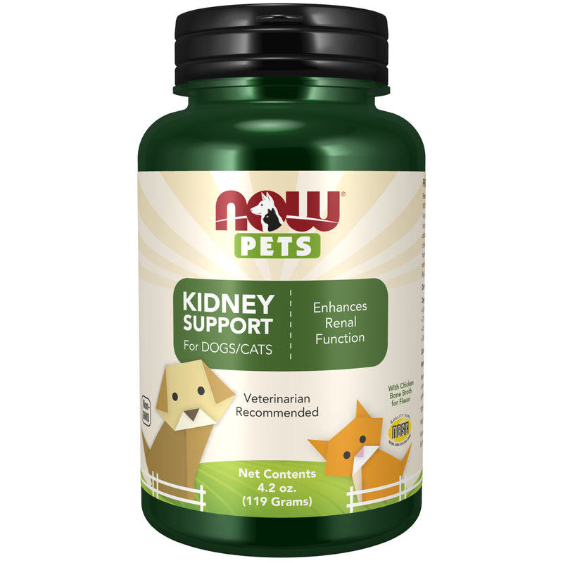 CLEARANCE! NOW Pet Health Kidney Support Powder 4.2-Ounce for Cats & Dogs, BEST BY 01/2025