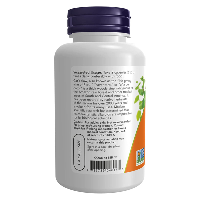 CLEARANCE! NOW Foods Cat's Claw 500 mg 100 Veg Capsules, BEST BY 02/2024 - DailyVita