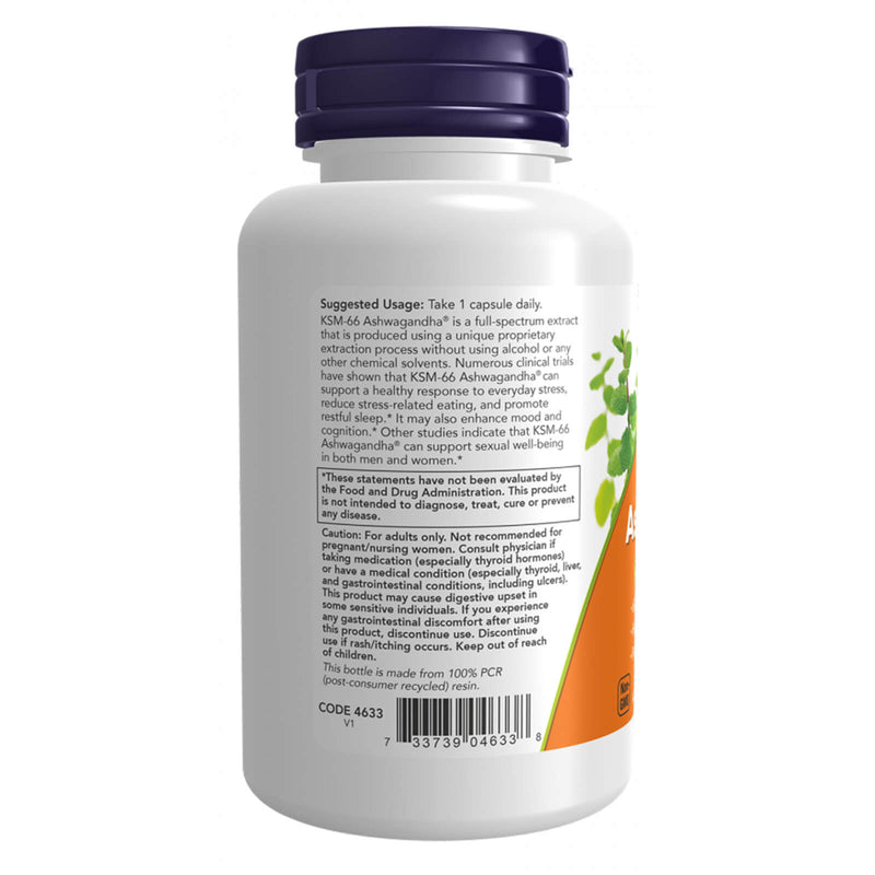 NOW Foods KSM-66 Ashwagandha - 90 Veg Capsules