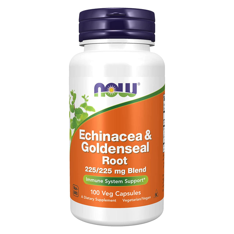 CLEARANCE! NOW Foods Echinacea & Goldenseal Root 100 Veg Capsules, BEST BY 05/2024 - DailyVita