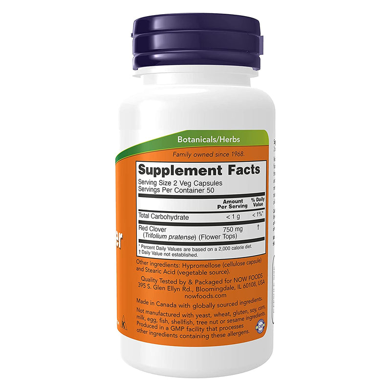 CLEARANCE! NOW Foods Red Clover 375 mg 100 Veg Capsules SUPER DEAL!, DENT