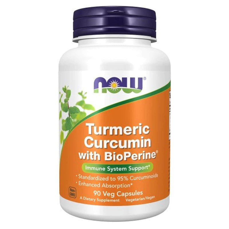 NOW Foods Turmeric Curcumin + Bioperine 90 Vcaps - DailyVita