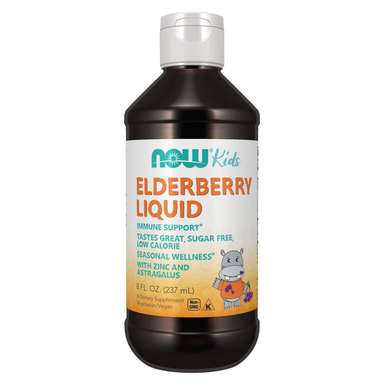 CLEARANCE! NOW Foods Elderberry Liquid for Kids 8 fl oz, BEST BY 01/2024 - DailyVita