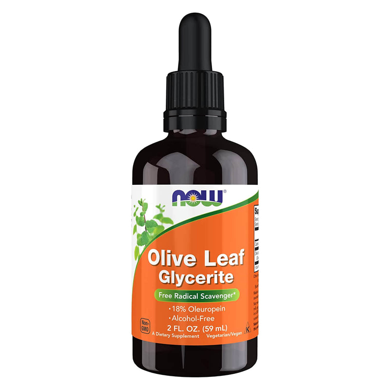 CLEARANCE! NOW Foods Olive Leaf Glycerite 18% 2 fl oz, BEST BY 06/2024 - DailyVita