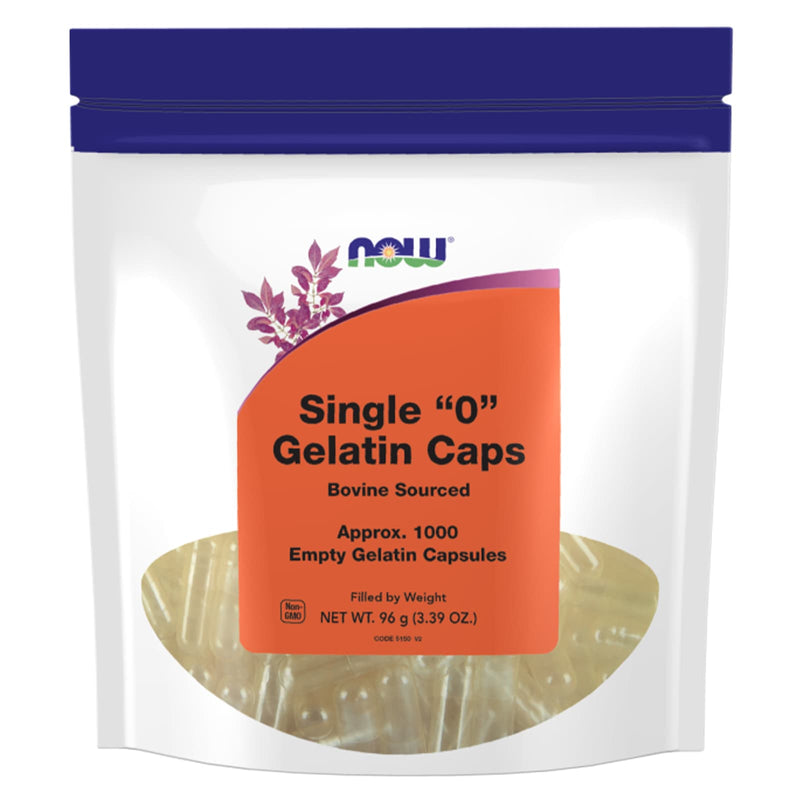 NOW Foods Empty Capsules Gelatin Single 0" 1000 gel caps" - DailyVita