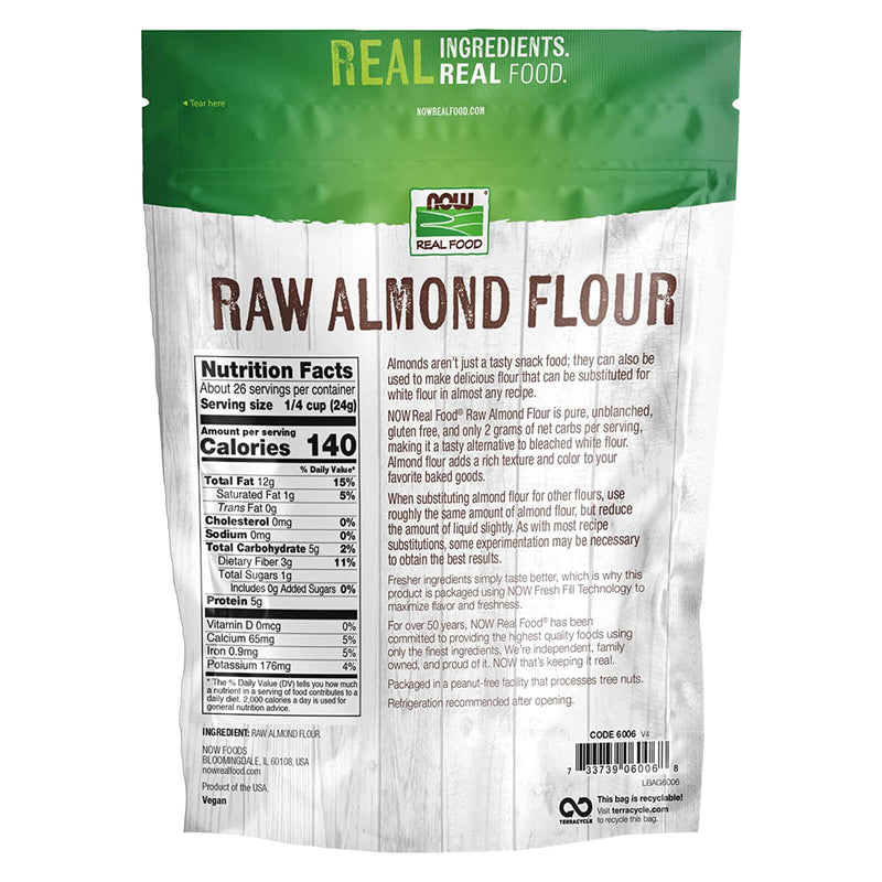 CLEARANCE! NOW Foods Almond Flour Raw 22 oz, BEST BY 02/2024 - DailyVita