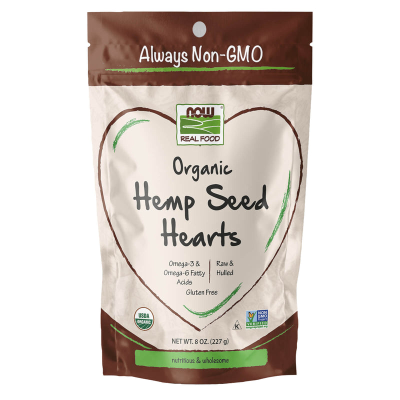 CLEARANCE! NOW Foods Hemp Seed Hearts Organic 8 oz, BEST BY 01/2025