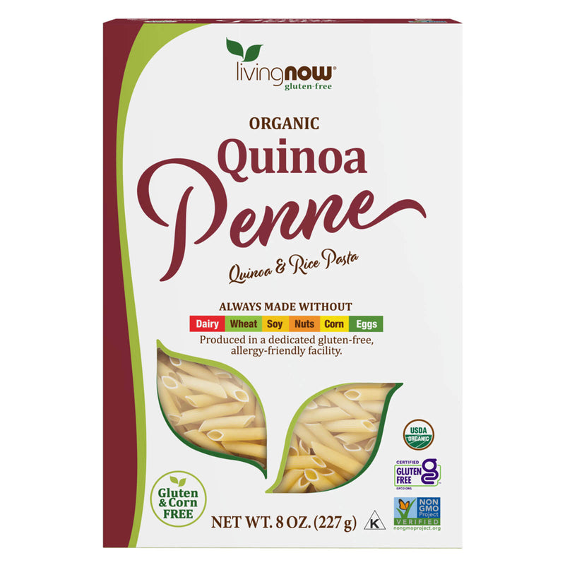 CLEARANCE! NOW Foods Quinoa Penne Organic 8 oz, BEST BY 10/2024