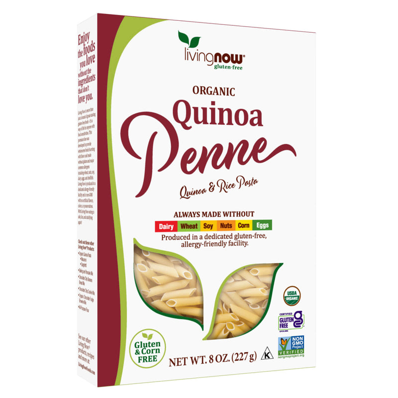 CLEARANCE! NOW Foods Quinoa Penne Organic 8 oz, BEST BY 10/2024