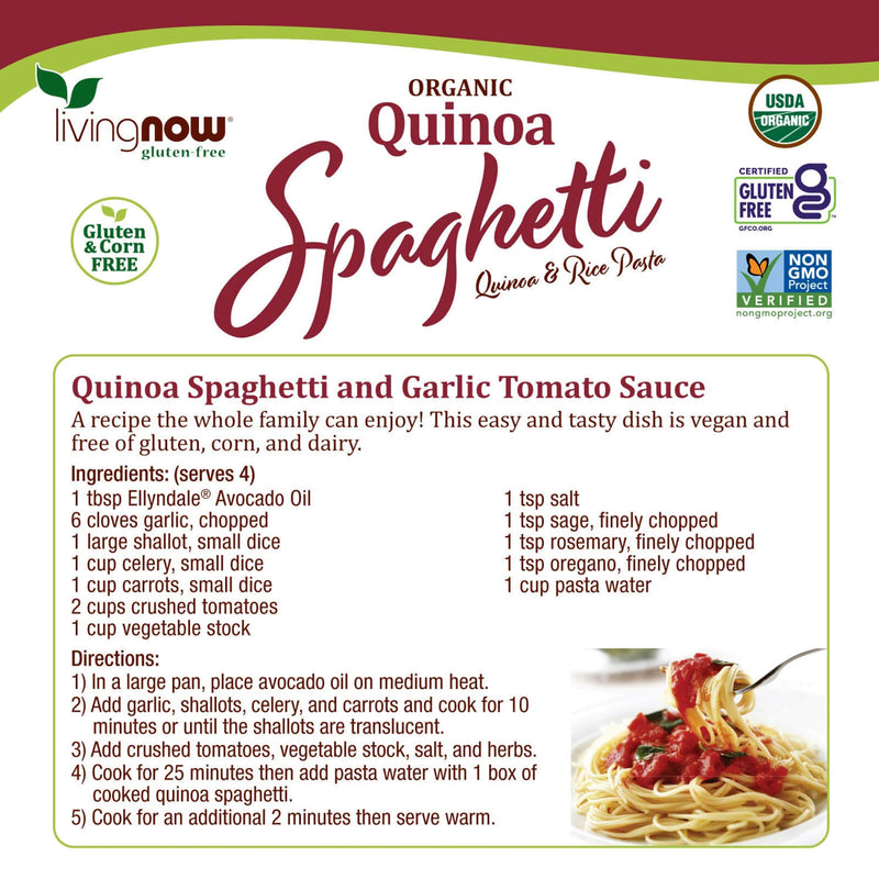 CLEARANCE! NOW Foods Quinoa Spaghetti Organic 8 oz, BEST BY 10/2024