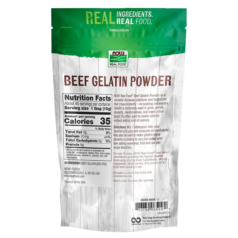 NOW Foods Beef Gelatin Powder 1 lb - DailyVita
