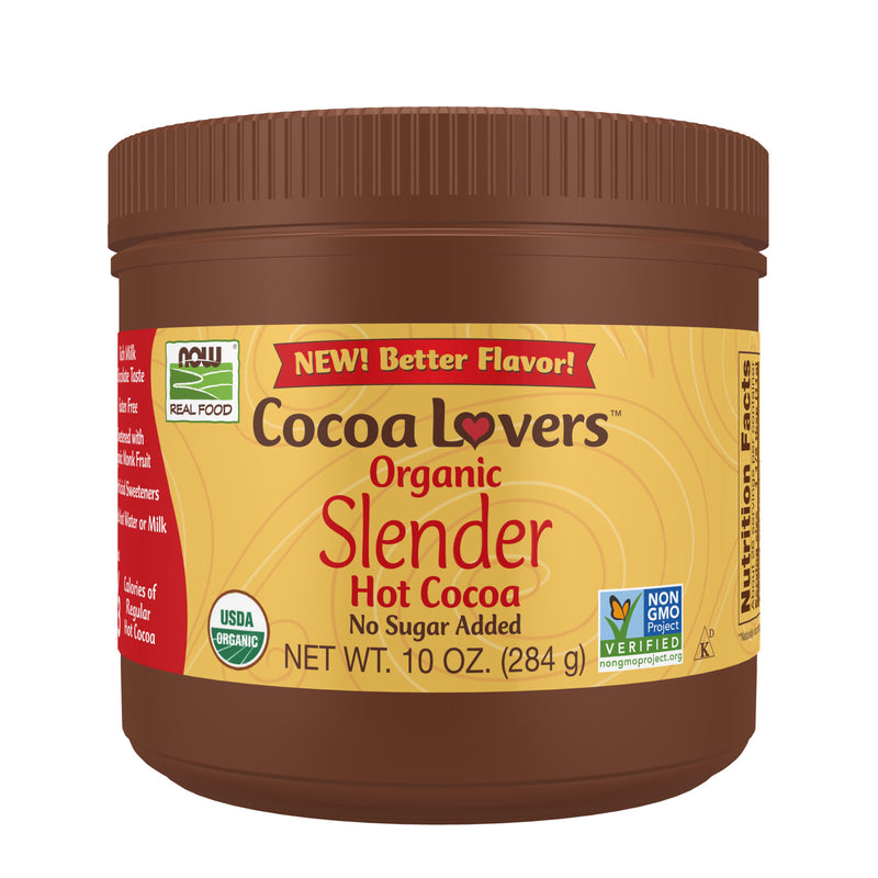 CLEARANCE! NOW Foods Cocoa Lovers Slender Hot Cocoa Organic 10 oz, BEST BY 02/2026 - DailyVita