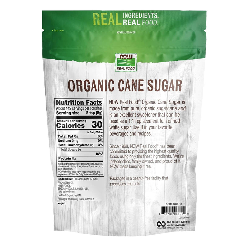 Now Foods Cane Sugar, Organic, 2.5 Lbs - DailyVita