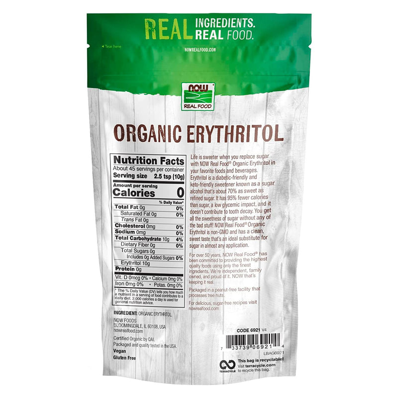 CLEARANCE! NOW Foods Erythritol Organic 1 lb, BEST BY 11/2023 - DailyVita