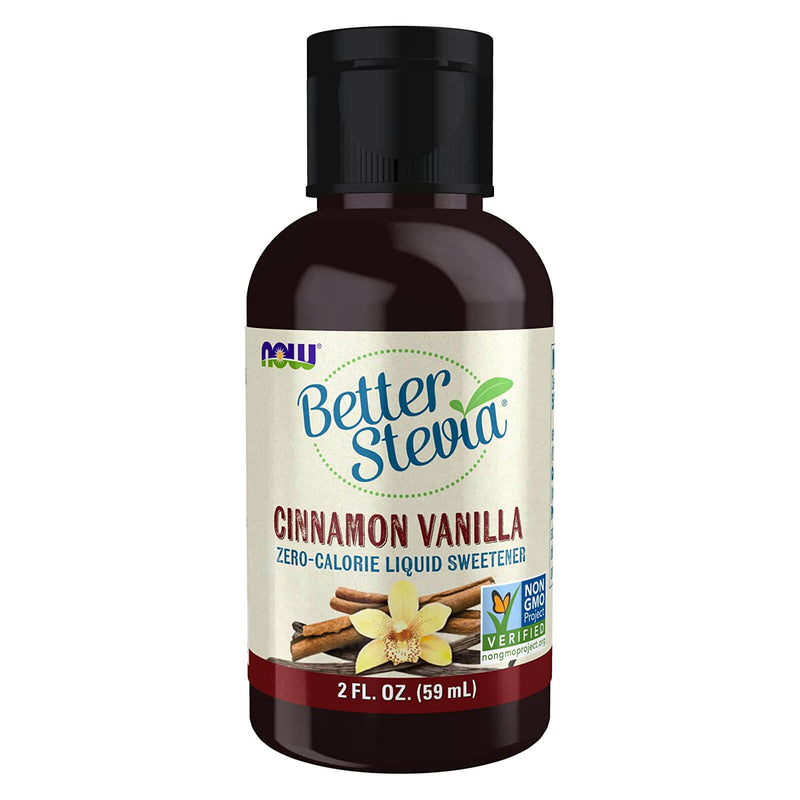 CLEARANCE! NOW Foods BetterStevia Cinnamon Vanilla 2 fl oz, BEST BY 04/2024