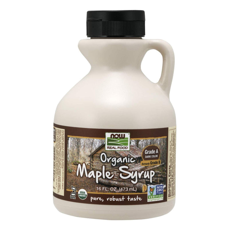 CLEARANCE! NOW Foods Maple Syrup Organic Grade A Dark Color 16 oz, BEST BY 12/2025 - DailyVita