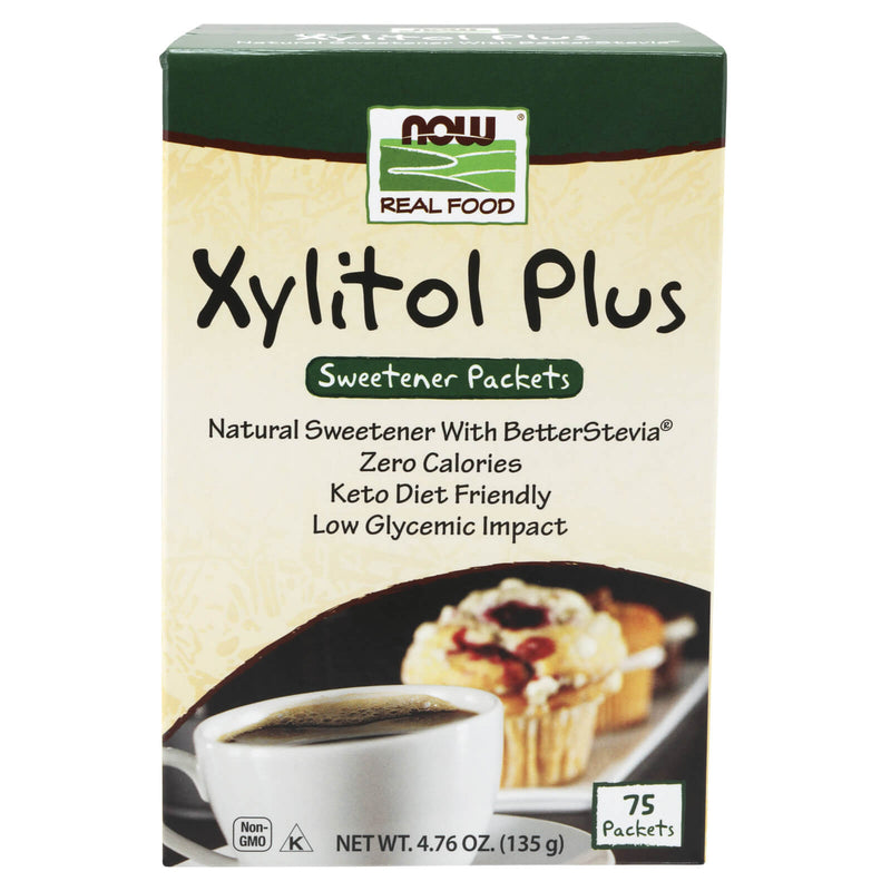 CLEARANCE! NOW Foods Xylitol Plus 75 Packets, BEST BY 12/2024