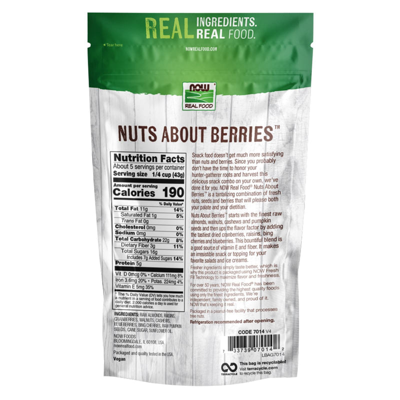 CLEARANCE! NOW Foods Nuts About Berries 8 oz, BEST BY 12/2024