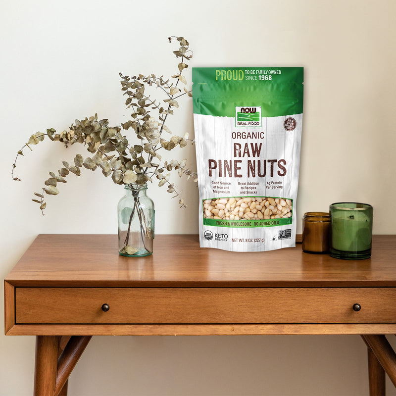 CLEARANCE! NOW Foods Pine Nuts Raw Organic 8 oz, BEST BY 12/2025 - DailyVita