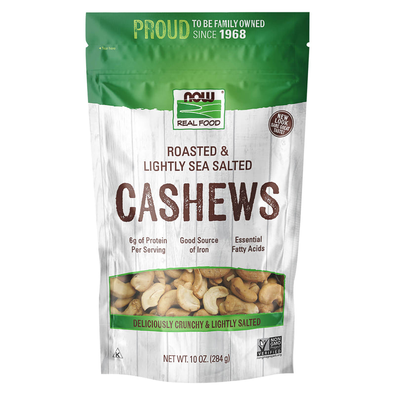 CLEARANCE! NOW Foods Cashews Roasted & Salted 10 oz, BEST BY 10/2024