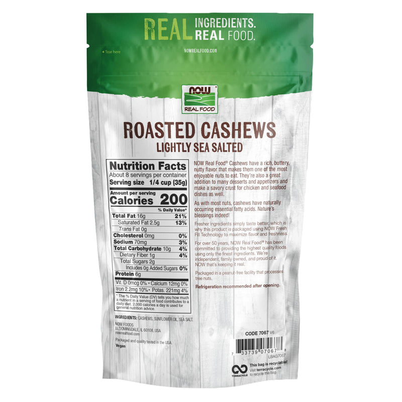 CLEARANCE! NOW Foods Cashews Roasted & Salted 10 oz, BEST BY 10/2024