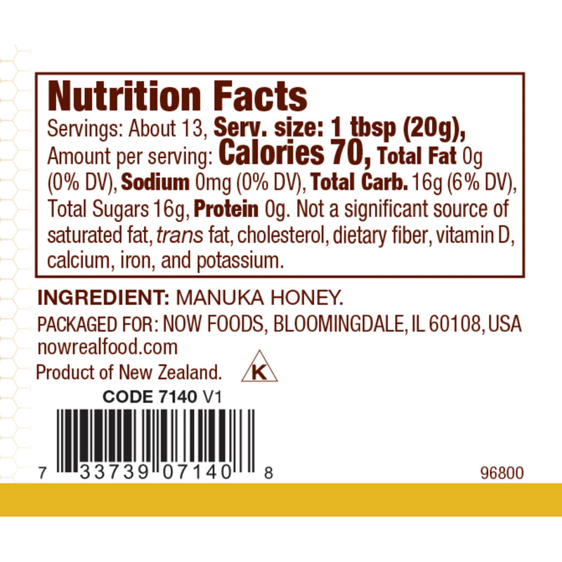 CLEARANCE! NOW Foods Manuka Honey 8.8 oz, BEST BY 03/2026 - DailyVita