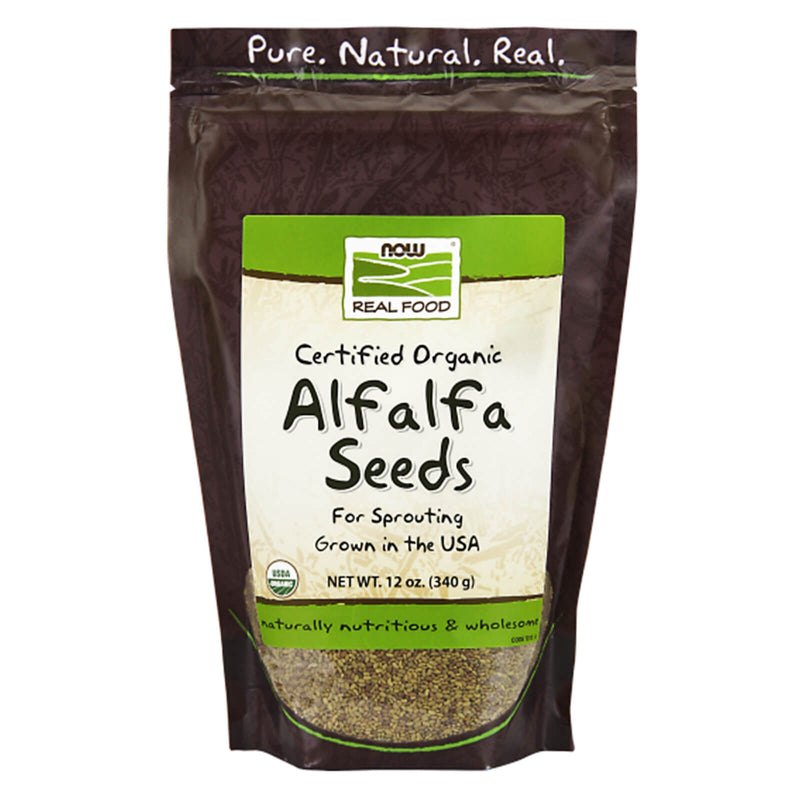 CLEARANCE! NOW Foods Alfalfa Seeds Organic 12 oz, BEST BY 03/2025