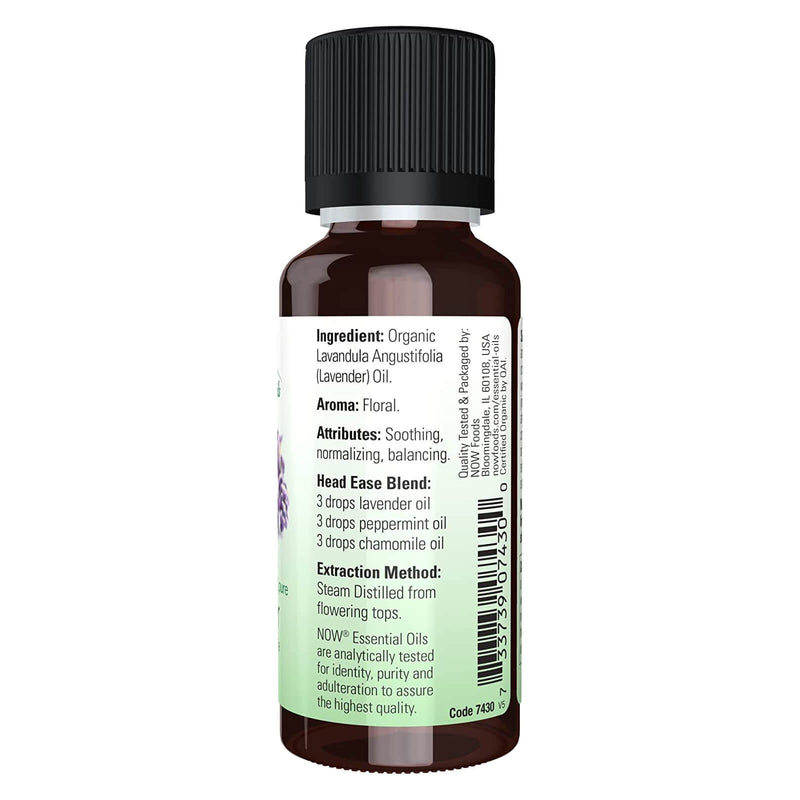 CLEARANCE! NOW Foods Lavender Oil Organic 1 fl oz, Stain or Minor Damage - DailyVita