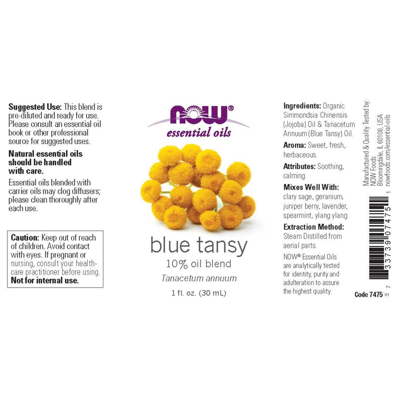 CLEARANCE! NOW Foods Blue Tansy Oil Blend 1 fl oz, BEST BY 04/2024 - DailyVita