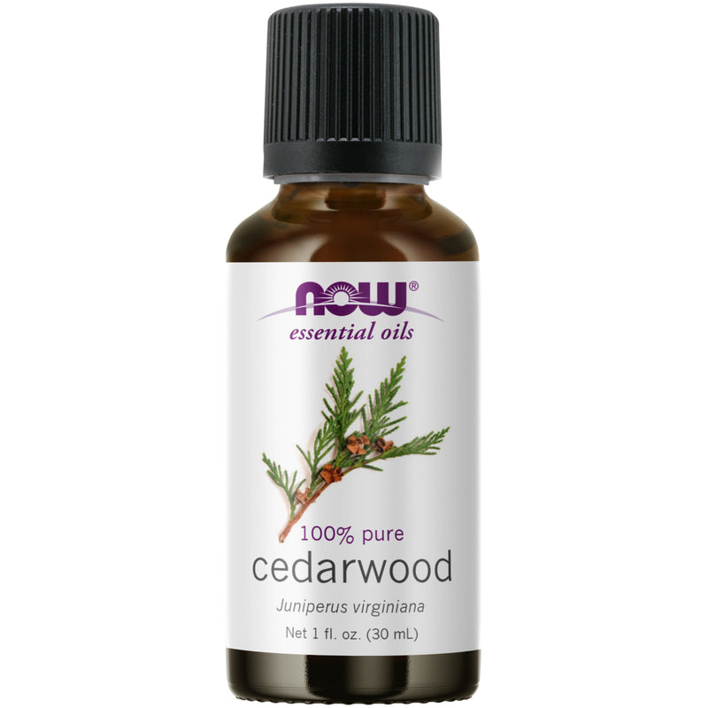 CLEARANCE! NOW Foods Cedarwood Oil 1 fl oz, Stain or Minor Damage - DailyVita