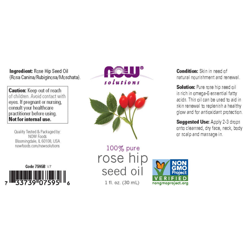 CLEARANCE! NOW Foods Rose Hip Seed Oil 1 fl oz, BEST BY 02/2024