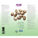 CLEARANCE! NOW Foods Castor Oil Organic 8 fl oz, Stain or Minor Damage - DailyVita