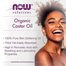 CLEARANCE! NOW Foods Castor Oil Organic 8 fl oz, Stain or Minor Damage - DailyVita