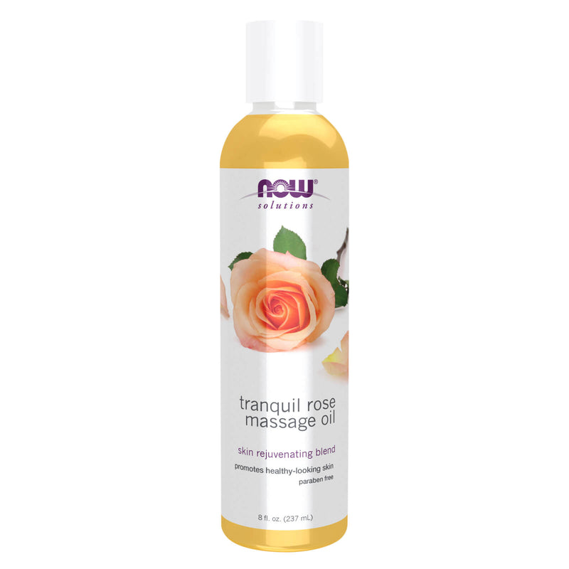 CLEARANCE! NOW Foods Tranquil Rose Massage Oil 8 fl oz, Stain or Minor Damage - DailyVita