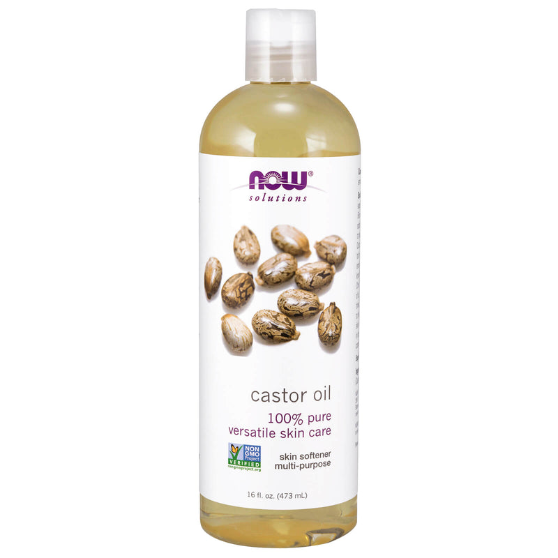CLEARANCE! NOW Foods Castor Oil 16 fl oz, Stain or Minor Damage - DailyVita