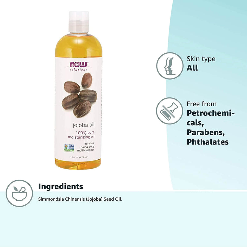 CLEARANCE! NOW Foods Jojoba Oil 16 fl oz, BEST BY 01/2026 - DailyVita