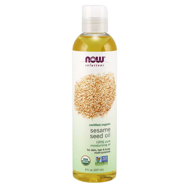 CLEARANCE! NOW Foods Sesame Seed Oil Organic 8 fl oz, Stain or Minor Damage