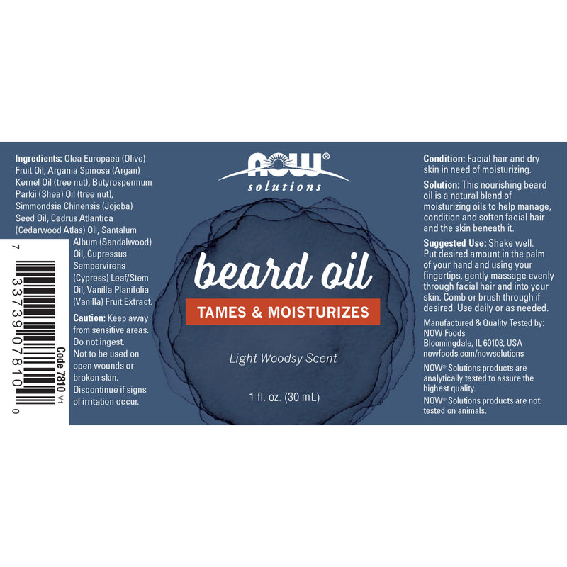 CLEARANCE! NOW Foods Beard Oil 1 fl oz, BEST BY 05/2024 - DailyVita