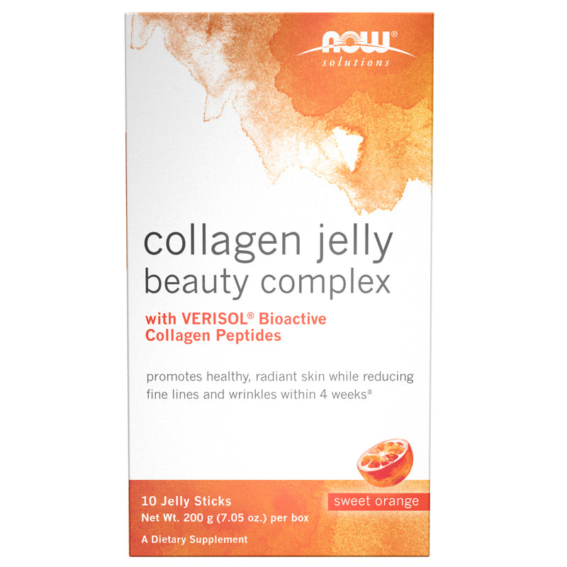 CLEARANCE! NOW Foods Collagen Jelly Beauty Complex, Sweet Orange - 10 Jelly Sticks, BEST BY 07/2024 - DailyVita