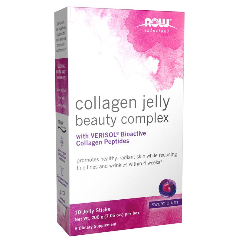 NOW Collagen Jelly Beauty Complex, Sweet Plum - 10 Jelly Sticks - DailyVita