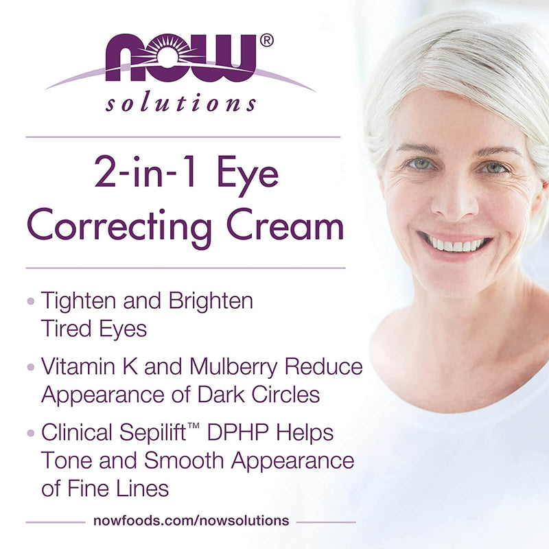 CLEARANCE! NOW Foods 2 in 1 Eye Correcting Cream 1 fl oz, BEST BY 06/2024 - DailyVita