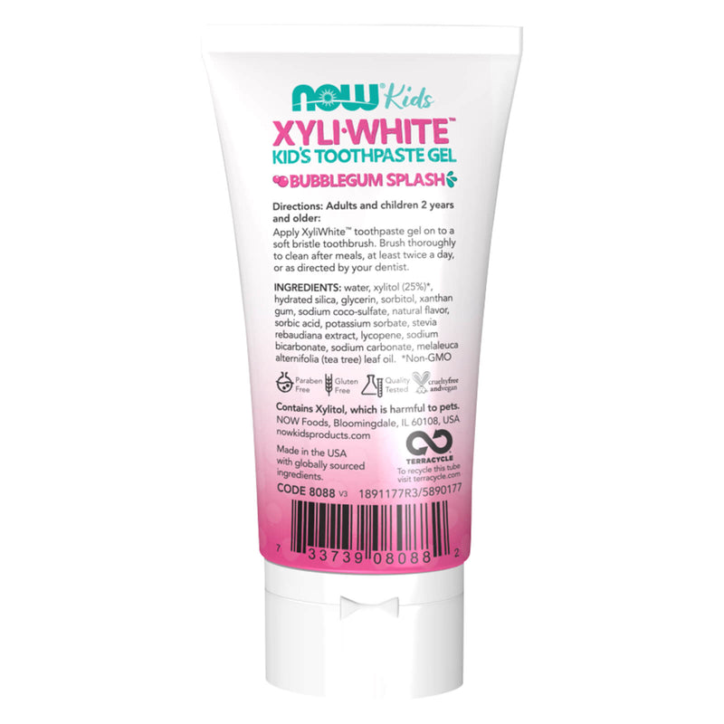CLEARANCE! NOW Foods Xyliwhite Bubblegum Splash Toothpaste Gel for Kids 3 oz, BEST BY 05/2024 - DailyVita