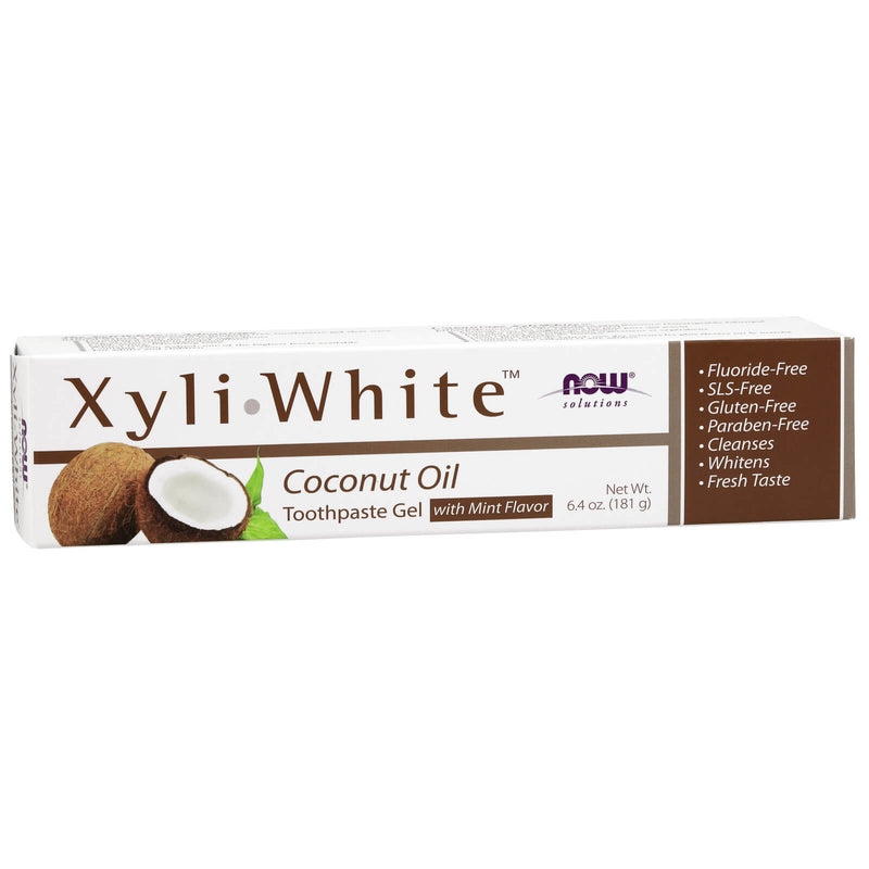 CLEARANCE! NOW Foods XyliWhite Coconut Oil Toothpaste Gel 6.4 oz, Outer Box Missing or Damaged