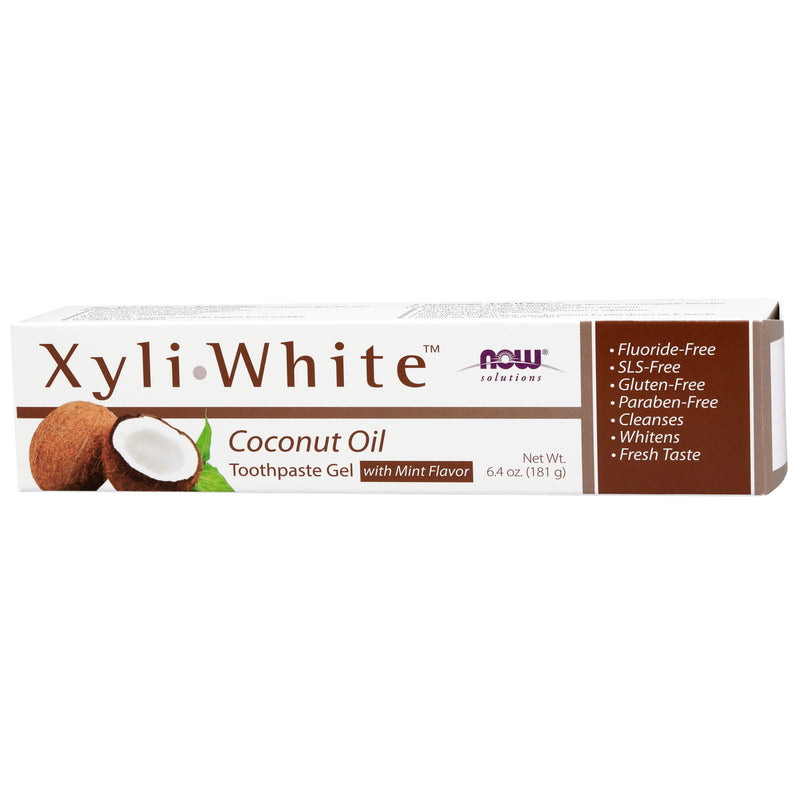 CLEARANCE! NOW Foods XyliWhite Coconut Oil Toothpaste Gel 6.4 oz, Outer Box Missing or Damaged