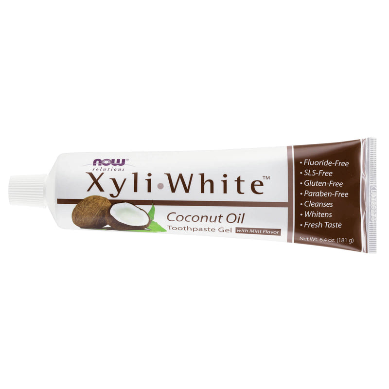 CLEARANCE! NOW Foods XyliWhite Coconut Oil Toothpaste Gel 6.4 oz, Outer Box Missing or Damaged